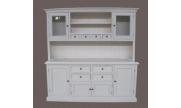 Buffet + hutch in pine, painted.
